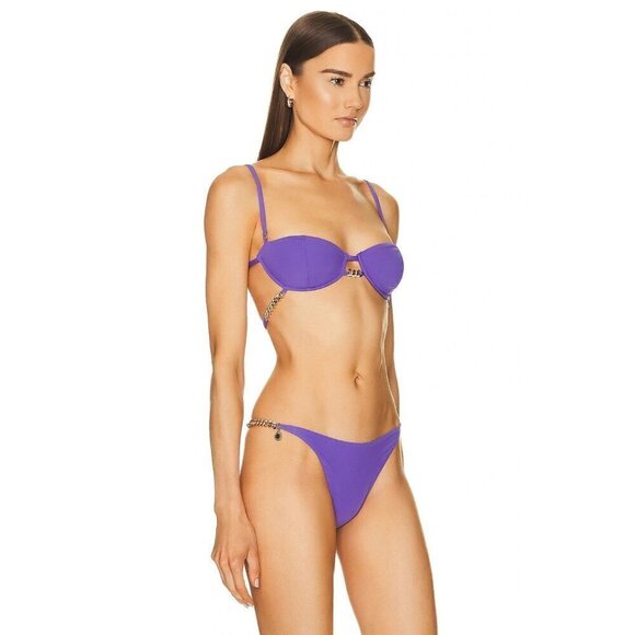 STELLA MCCARTNEY Falabella Underwire Bikini Top in Violet Large Womens Swimsuit - Picture 1 of 13
